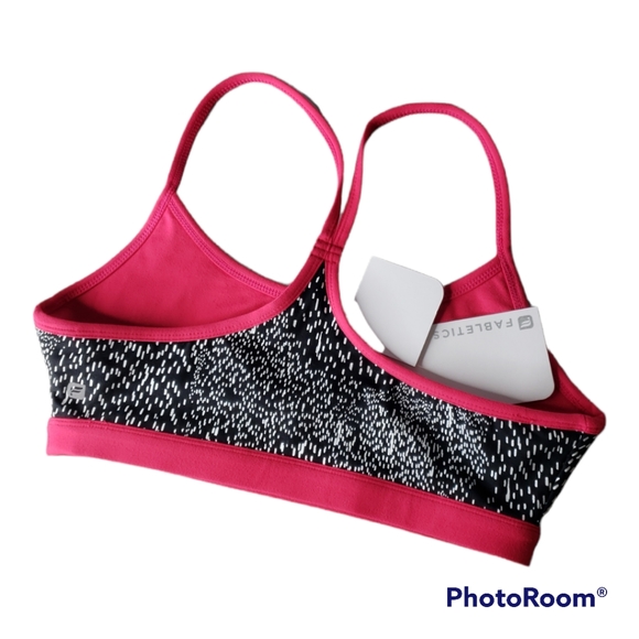Reversible Solid Print Fabletics Athletic Bra Spacey Abstract Barbi Size Med NWT - Picture 4 of 6